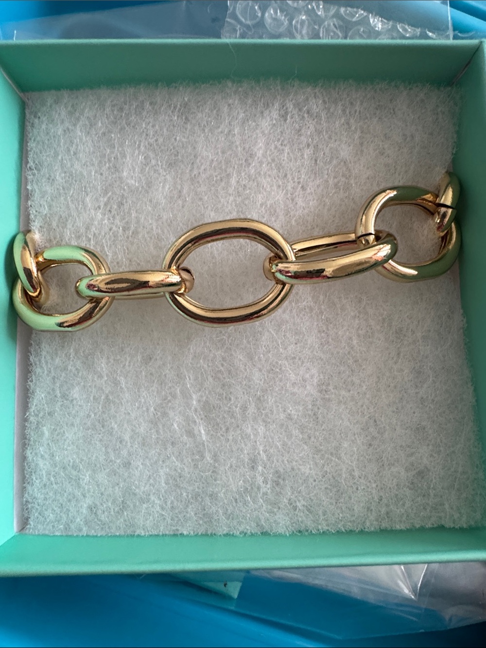 Bloom Stainless Steel Gold Link Statement Bracelet Women’s Fashion Trend Jewelry